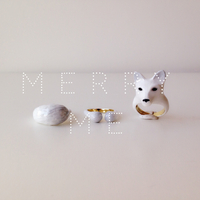 merryme White Fox 3-piece Ring Set - Thumbnail 2