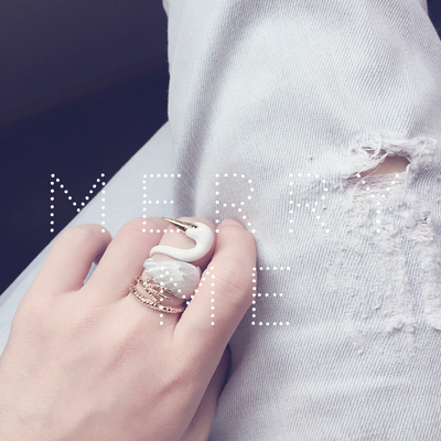 Merryme crane bird 3-piece ring set