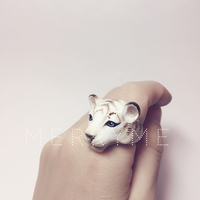 merryme White Tiger Cocktail Ring Set - Thumbnail 4