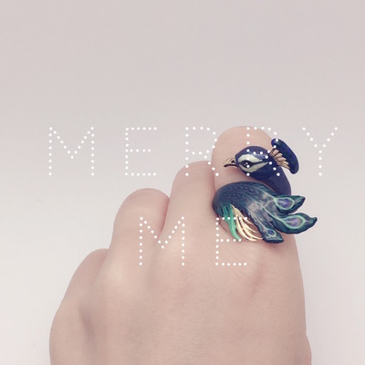 Merryme peacock of elegance cocktail ring set