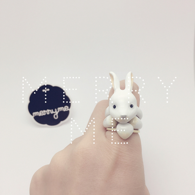 Merryme white rabbit 3-piece ring set