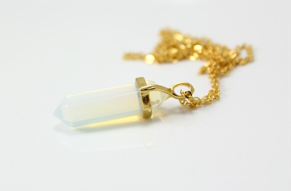 OPALLITE DOUBLE TERMINATED POINT WITH 24K GOLD FILLED NECKLACES