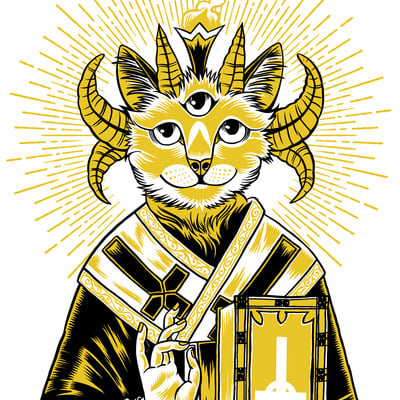 Baphomet cat saint