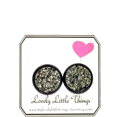 12mm Gunmetal Studs with Black Setting 