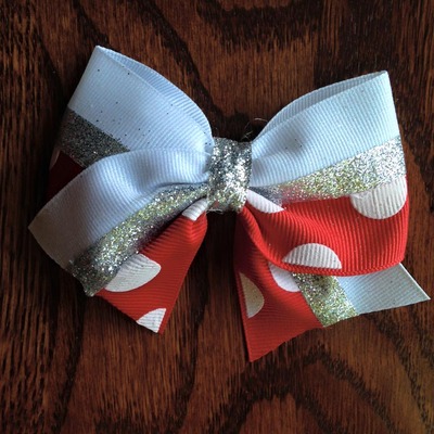 Red dots with glitter silver and white - Thumbnail 4