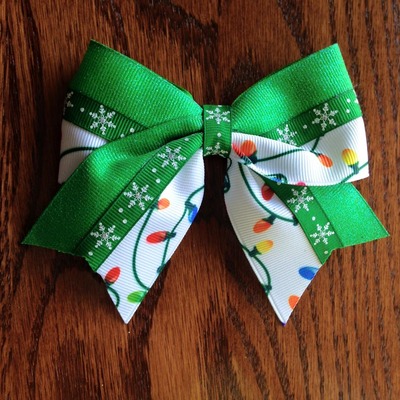 Christmas lights with green and snowflakes