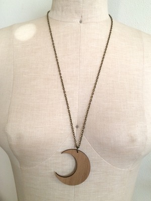 Serena Moon Necklace (Wood/brass)
