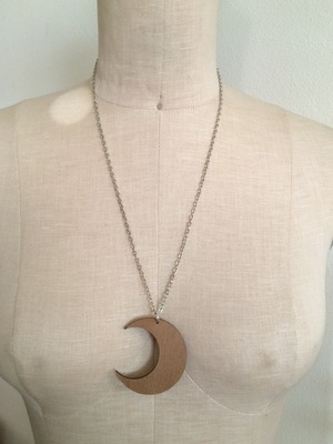 Serena Moon Necklace (Wood/Silver)