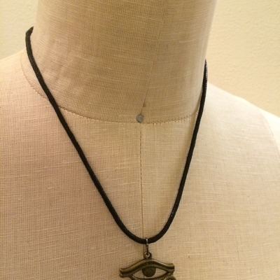 Eye of horus waxcord necklace (brass)