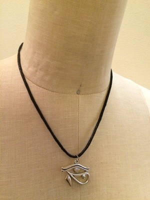 Eye of Horus Waxcord Necklace (Silver)