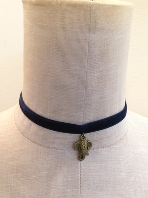 Elephant Choker (Navy/Brass)