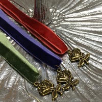Rustique Rose Velvet Choker (Forest/Brass) - Thumbnail 1