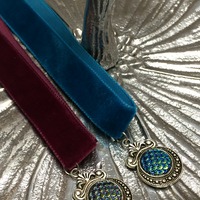 Mermaid Velvet Choker (Black) - Thumbnail 1