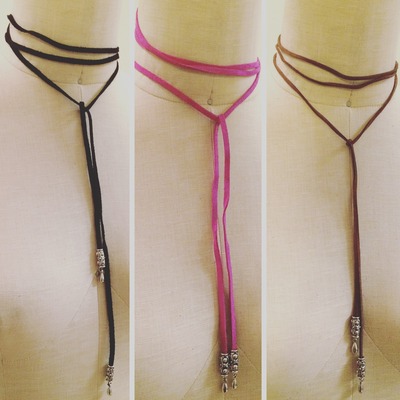 Wrap cord lariat multi-way necklaces 