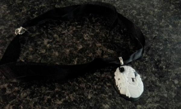 The Skeleton Bride Satin & Organza Black Choker