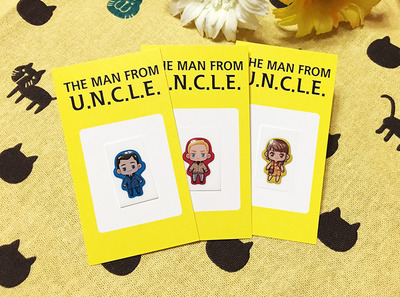 The man from U.N.C.L.E. - Epoxy stickers - Napoleon Solo , Gaby Teller . Illya Kuryakin