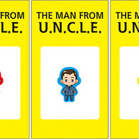 The man from U.N.C.L.E. - Epoxy stickers - Napoleon Solo , Gaby Teller . Illya Kuryakin - Thumbnail 1