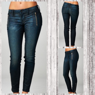 Skinny Zipper Bottom Jeans