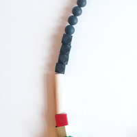 Colorful Wool Felt Ball Necklace NL1008 - Thumbnail 3