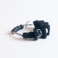Black White Felt Bracelet BL1017 - Thumbnail 1