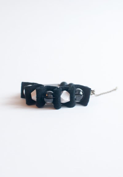 Black White Felt Bracelet BL1017
