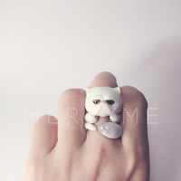 merryme White Cat 3-piece / 4-piece Ring Set - Thumbnail 3