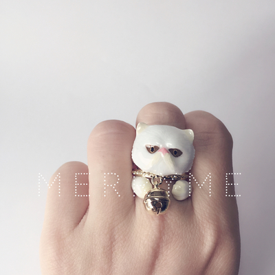 Merryme white cat 3-piece / 4-piece ring set