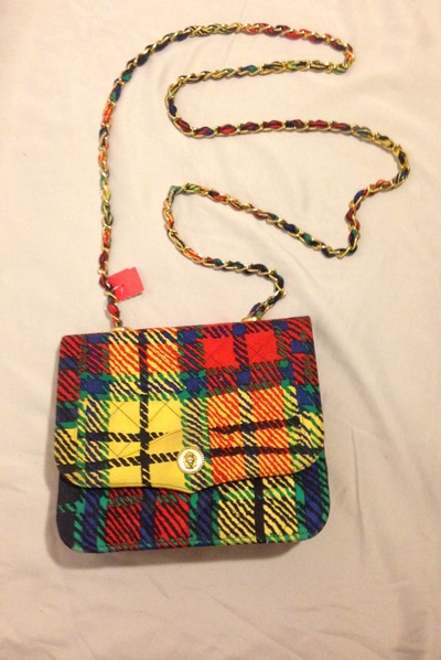 Plaid chain purse