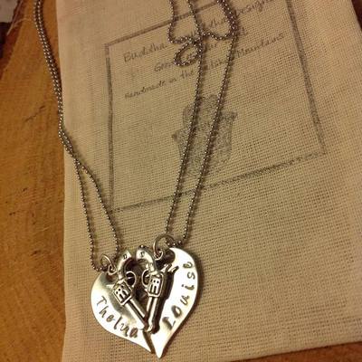 Thelma & Louise Split Heart Necklace Set