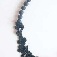 Floral Lace Glass Necklace NL0972 - Thumbnail 2