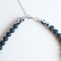 Floral Lace Glass Necklace NL0972 - Thumbnail 4