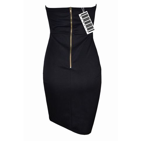 Black Strapless With Silver Stud Detail Dress