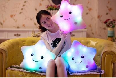 Star Colorful Luminous Music Pillow Doll