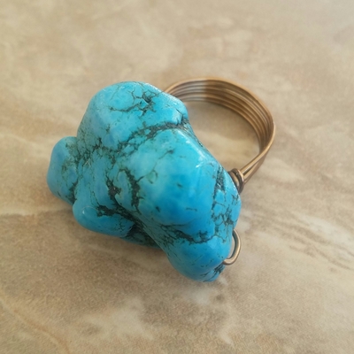 Rugged turquoise ring - Thumbnail 4