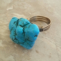 Rugged Turquoise Ring - Thumbnail 1