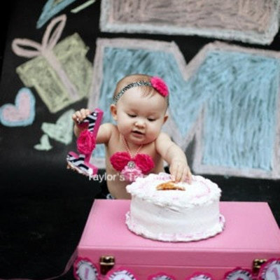 Taylors treasures - 1st birthday photo prop - necklace and cake topper 2pc set - cake smash - any pattern or theme - perfect for photo