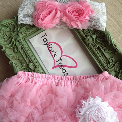 Taylors treasures - 2pc. set - rosette headband with ruffle panty - great for photo prop - - Thumbnail 4