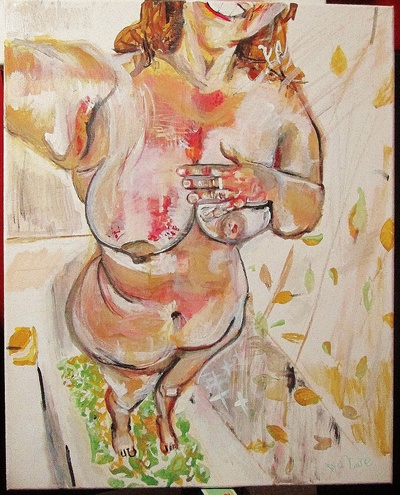 Can poets ever come clean?  a painting by Ryan Lowrie 