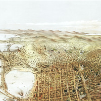 San Francisco, California in 1878- Bird's Eye View, Aerial, Panorama, Vintage, Antique map, Reproduction, Fine Art, Wall Map, History - Thumbnail 3