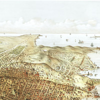 San Francisco, California in 1878- Bird's Eye View, Aerial, Panorama, Vintage, Antique map, Reproduction, Fine Art, Wall Map, History - Thumbnail 4