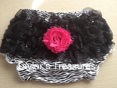 Taylors Treasures - Baby Zebra Ruffle Panty - Great For Photo Prop -