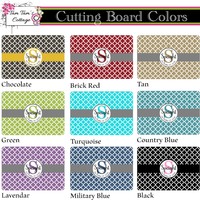 Personalized Large Glass Cutting Board-Quatrefoil Design  - Thumbnail 1