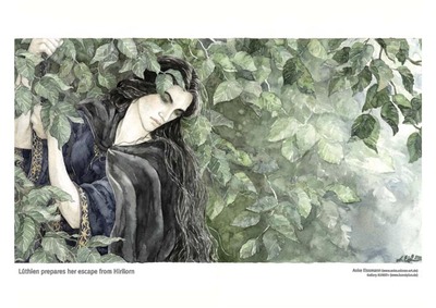 Tolkien Poster Print: "Lúthien prepares her escape from Hirilorn"