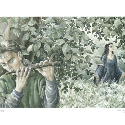 Tolkien poster print: "daëron and lúthien"