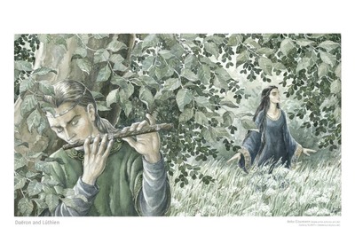 Tolkien Poster Print: "Daëron and Lúthien"