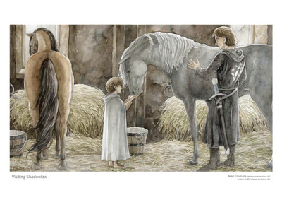 Tolkien Poster Print: "Visiting Shadowfax"
