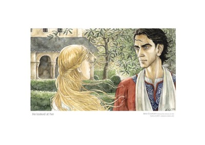 Tolkien Poster Print: "He looked at her"