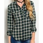 Plaid Lightweight Top (Hunter/Taupe) -1