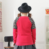 XL-2XL Navy/Red Plus Size Woolen Fleece Jumper SP154441 - Thumbnail 2