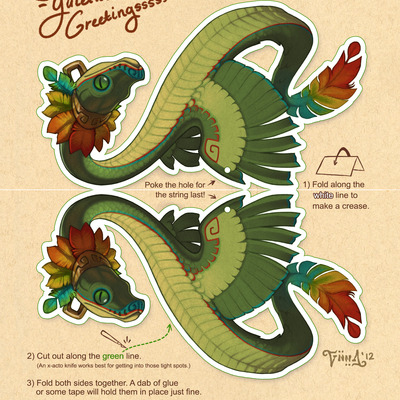 Quetzalcoatl paper ornament